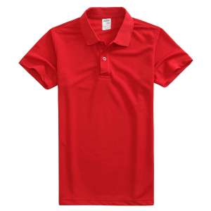 速干面料T-01 戶外運動系列1510#翻領(lǐng)亮紅色t恤衫