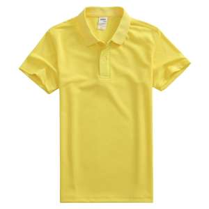 速干面料T-01 戶外運動系列1510#翻領(lǐng)簡約純色熒光黃t恤衫