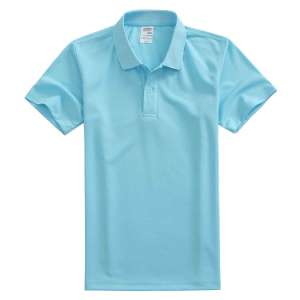 速干面料T-01 戶外運動系列1510#翻領(lǐng)淺藍色t恤衫