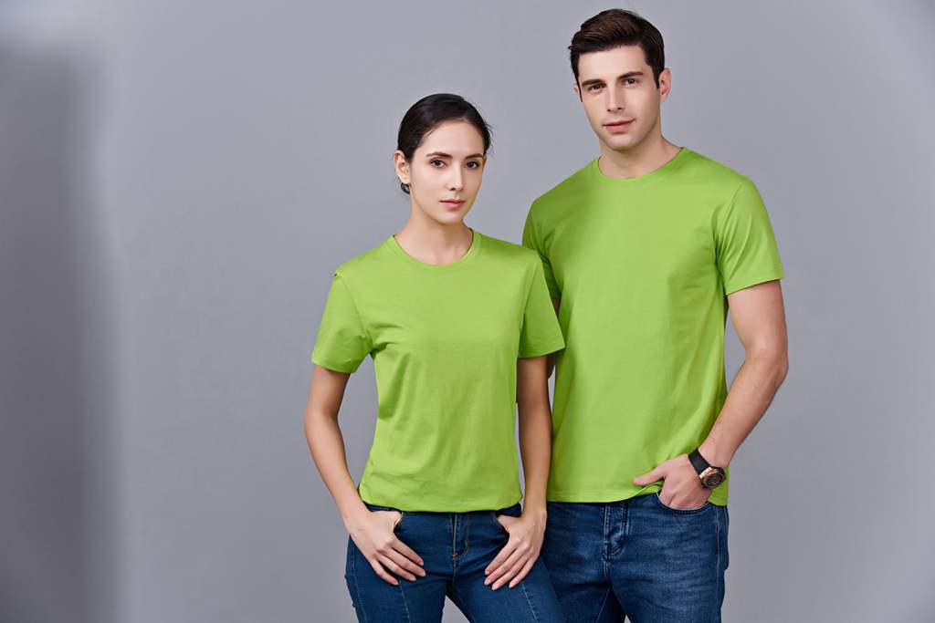 畢業(yè)創(chuàng)意校服班服文化衫定制加工LOGO繡秀印花款 澳大利亞棉200G長(zhǎng)短袖文化衫 果綠色