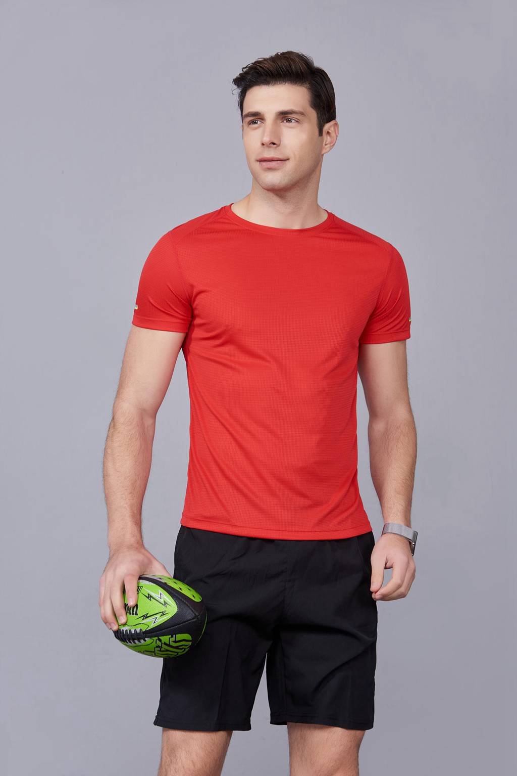 超彈力純色上衣 夏季男女裝T恤文化衫紅色 【圓領(lǐng)】