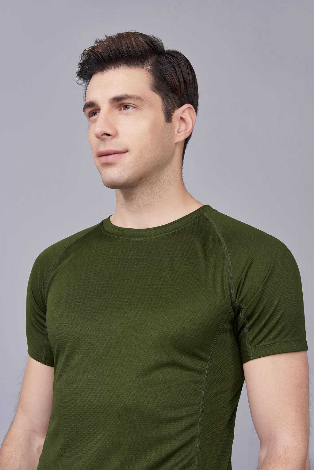 修身運(yùn)動(dòng)短袖 舒適透氣跑步訓(xùn)練速干T恤-軍紅色