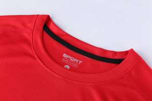 圓領T恤 新款速干T恤3D紅色細節(jié)展示