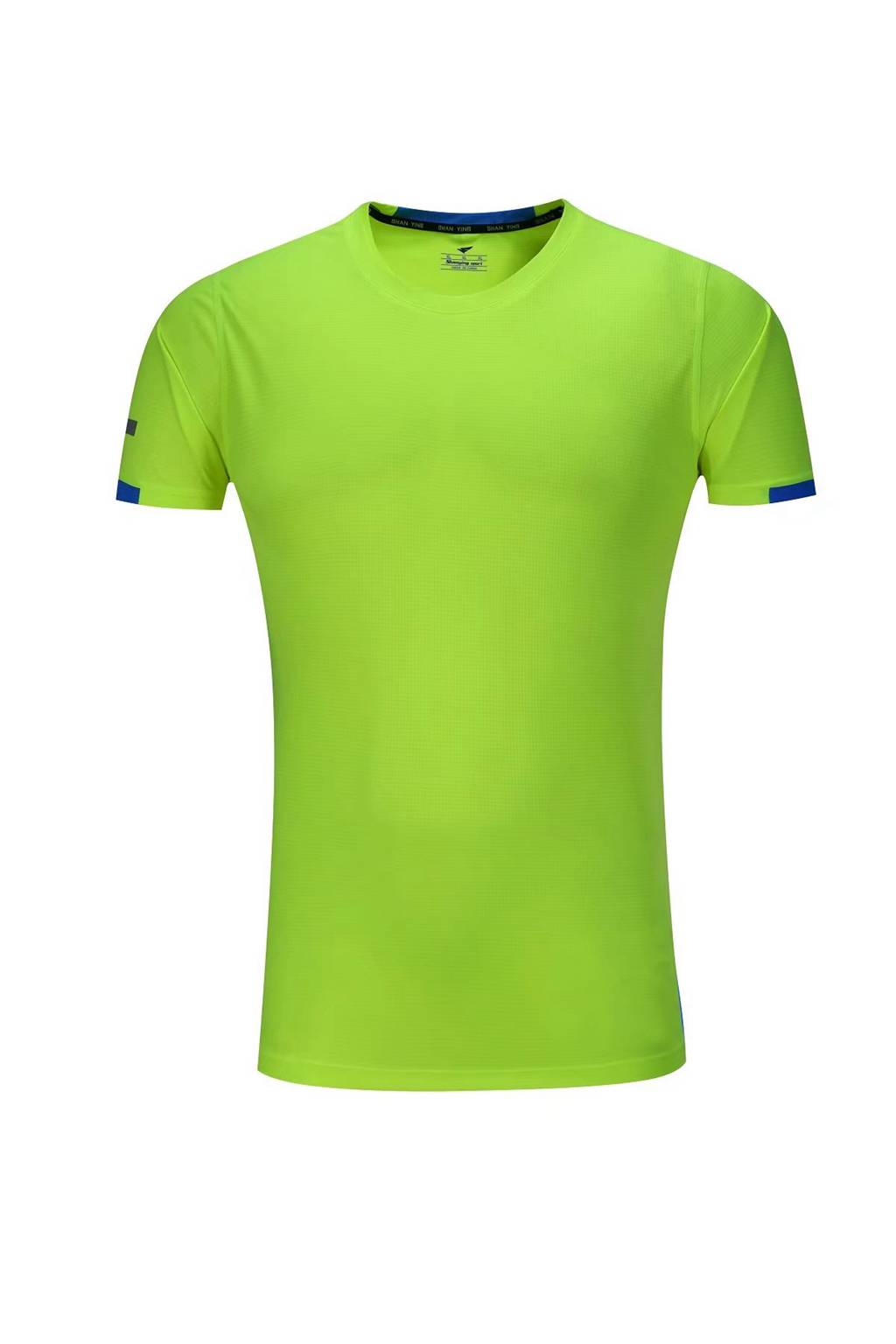 春夏新品 圓領(lǐng)短袖T恤 時(shí)尚運(yùn)動(dòng)文化衫 熒光綠 3D效果圖