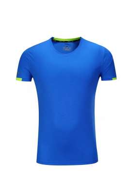 春夏新品 圓領(lǐng)短袖T恤 時尚運動文化衫 湖藍色 3D效果圖