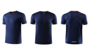 春夏新品 圓領(lǐng)短袖T恤 時尚運動文化衫 黑色 3D效果圖