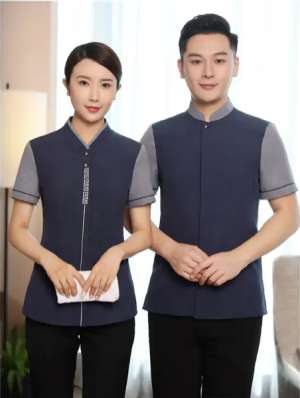 保潔服定制 舒適保潔服男女士夏季 灰