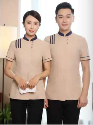 保潔服定制 舒適保潔服男女士夏季 粉