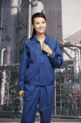 工服定制 耐磨工作服女士 藍(lán)色長(zhǎng)袖工