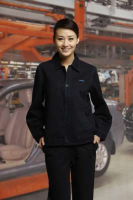 工服定制 耐磨工作服女士 黑色長(zhǎng)袖工